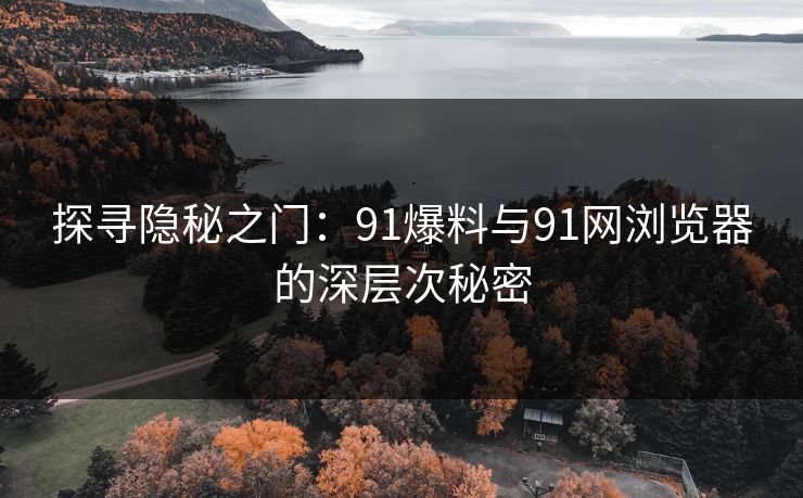 探寻隐秘之门：91爆料与91网浏览器的深层次秘密