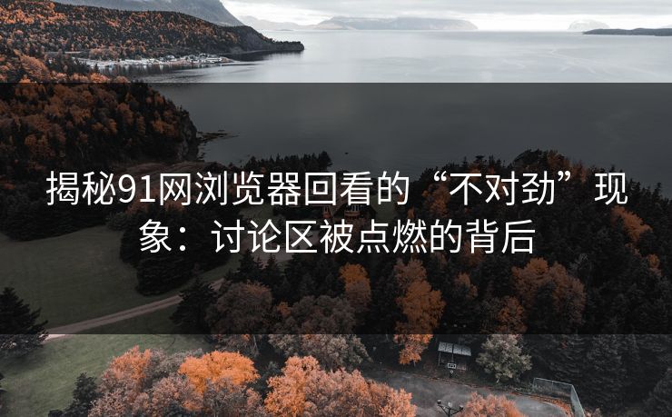 揭秘91网浏览器回看的“不对劲”现象：讨论区被点燃的背后