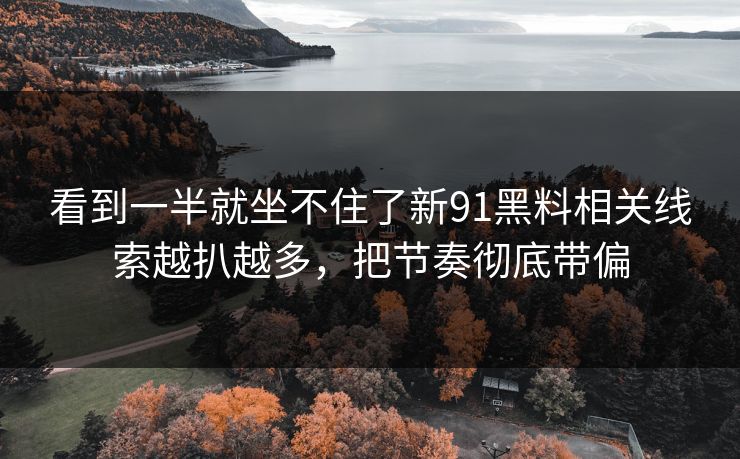 看到一半就坐不住了新91黑料相关线索越扒越多，把节奏彻底带偏