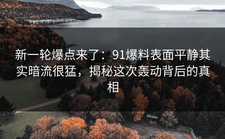 新一轮爆点来了：91爆料表面平静其实暗流很猛，揭秘这次轰动背后的真相