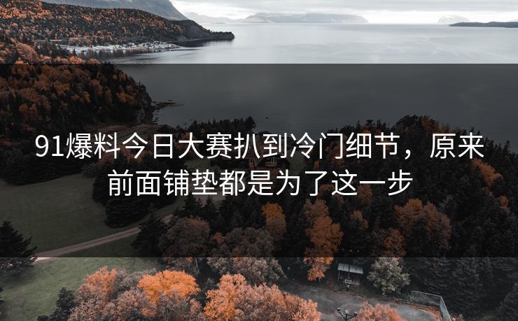 91爆料今日大赛扒到冷门细节，原来前面铺垫都是为了这一步
