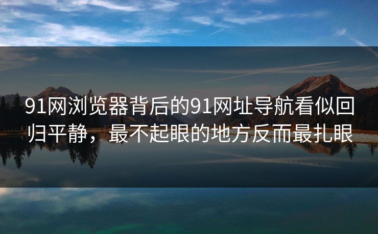 91网浏览器背后的91网址导航看似回归平静，最不起眼的地方反而最扎眼